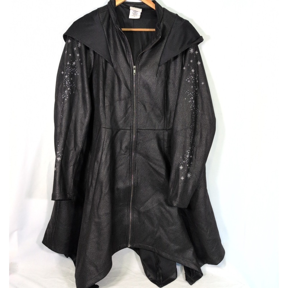 Cosplay Harry Potter Jacket Coat Women Plus 2 2X Black Gothic Wicken Hood Star